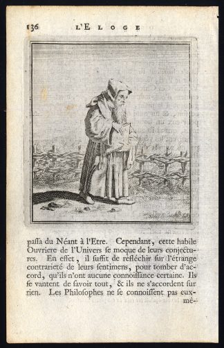 Antique Print-PRAISE OF FOLLY-MONK-FENCE-Holbein-Erasmus-1728