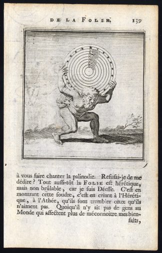 Antique Print-PRAISE OF FOLLY-SCHOLAR-DESK-CELESTIAL-Holbein-Erasmus-1728