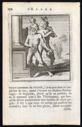Antique Print-PRAISE OF FOLLY-ZEUS-HEPHAISTOS-Holbein-Erasmus-1728