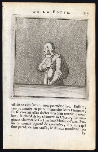 Antique Print-PRAISE OF FOLLY-MONK-BAG-Holbein-Erasmus-1728