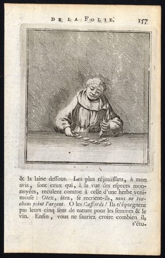 Antique Print-PRAISE OF FOLLY-MONK-MONEY-POTBELLY-Holbein-Erasmus-1728