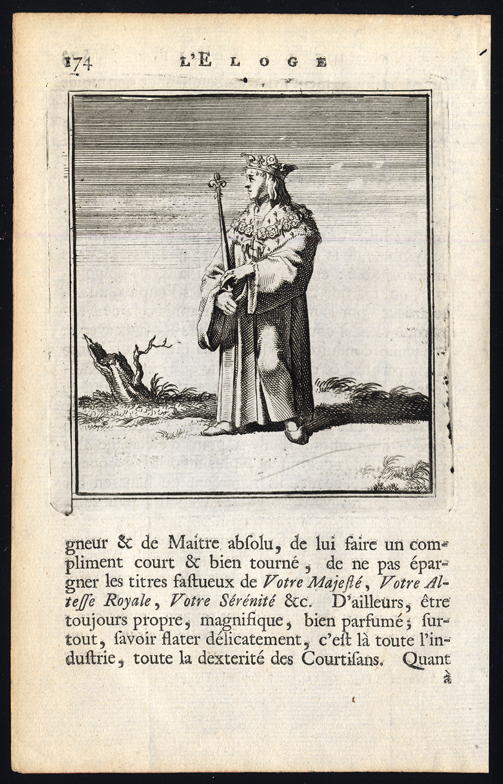 , Antique Print-PRAISE OF FOLLY-KING-Holbein-Erasmus-1728, Pictura Antique Prints