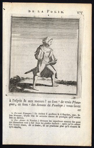 Antique Print-PRAISE OF FOLLY-SOLDIER-Holbein-Erasmus-1728