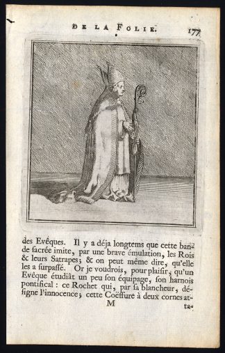 Antique Print-PRAISE OF FOLLY-BISHOP-Holbein-Erasmus-1728