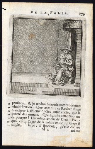 Antique Print-PRAISE OF FOLLY-CARDINAL-Holbein-Erasmus-1728