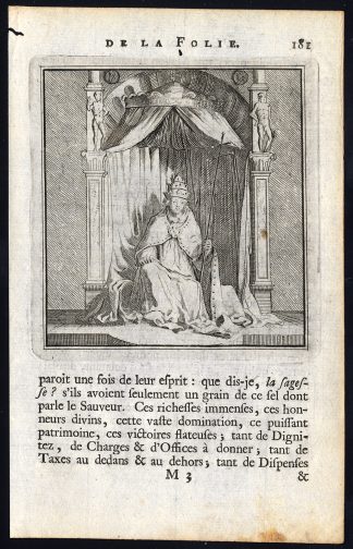 Antique Print-PRAISE OF FOLLY-BISHOP-SIT-Holbein-Erasmus-1728
