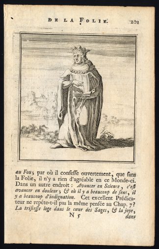 Antique Print-PRAISE OF FOLLY-KING-BOOK-Holbein-Erasmus-1728