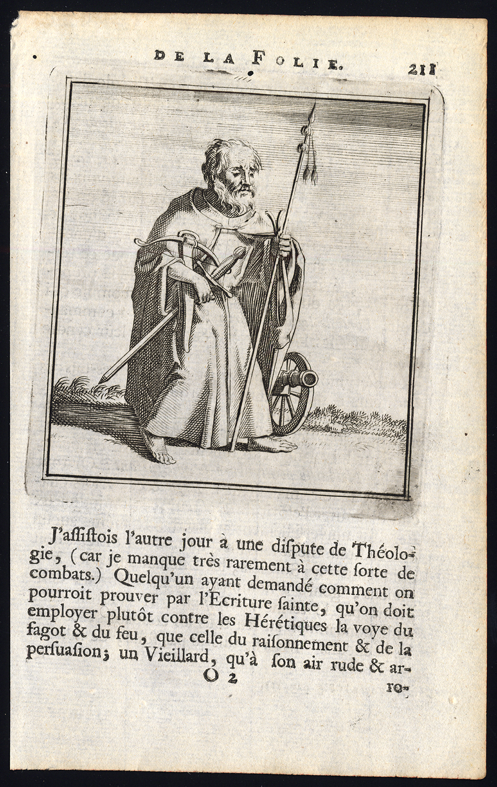 , Antique Print-PRAISE OF FOLLY-THEOLOGIAN-ARMS-Holbein-Erasmus-1728, Pictura Antique Prints