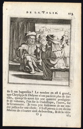 Antique Print-PRAISE OF FOLLY-COUPLES-ARGUE-Holbein-Erasmus-1728
