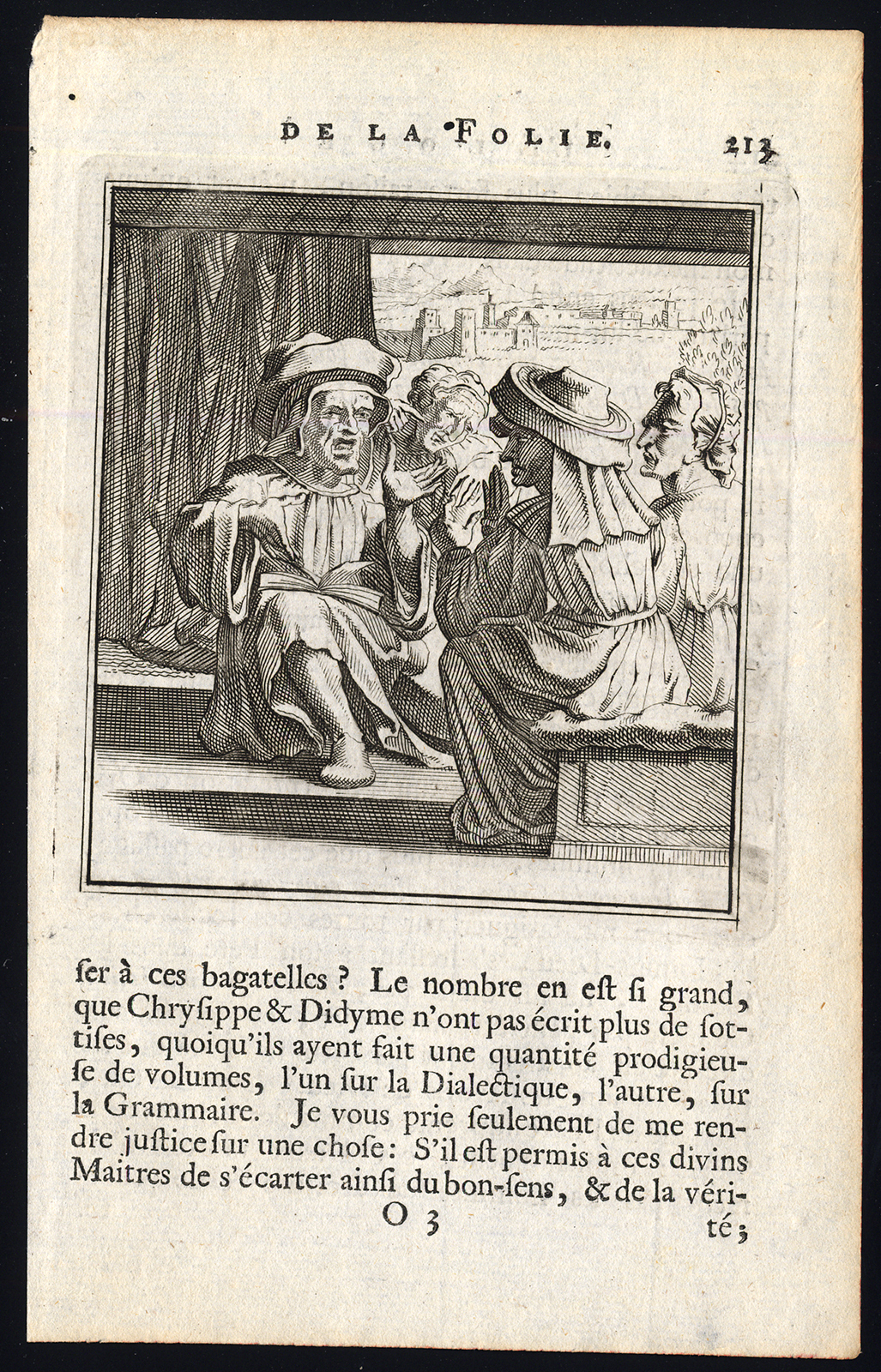 , Antique Print-PRAISE OF FOLLY-COUPLES-ARGUE-Holbein-Erasmus-1728, Pictura Antique Prints