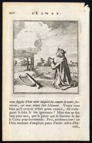 Antique Print-PRAISE OF FOLLY-KING DAVID-PRAYER-Holbein-Erasmus-1728