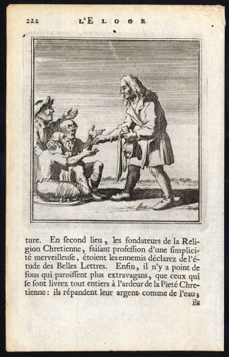 Antique Print-PRAISE OF FOLLY-ALMS-GIVING-Holbein-Erasmus-1728
