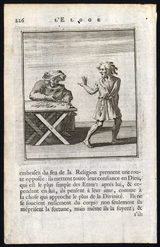 Antique Print-PRAISE OF FOLLY-MONEY CHANGER-REFUSE-Holbein-Erasmus-1728