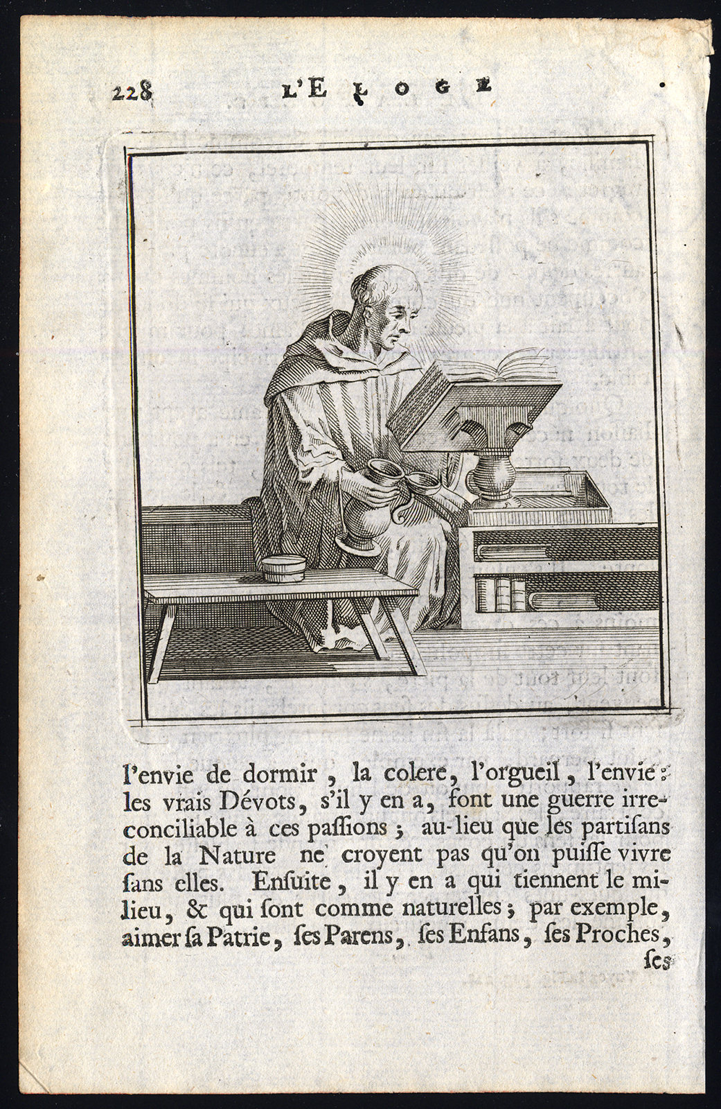 , Antique Print-PRAISE OF FOLLY-SAINT BERNARD-READ-Holbein-Erasmus-1728, Pictura Antique Prints