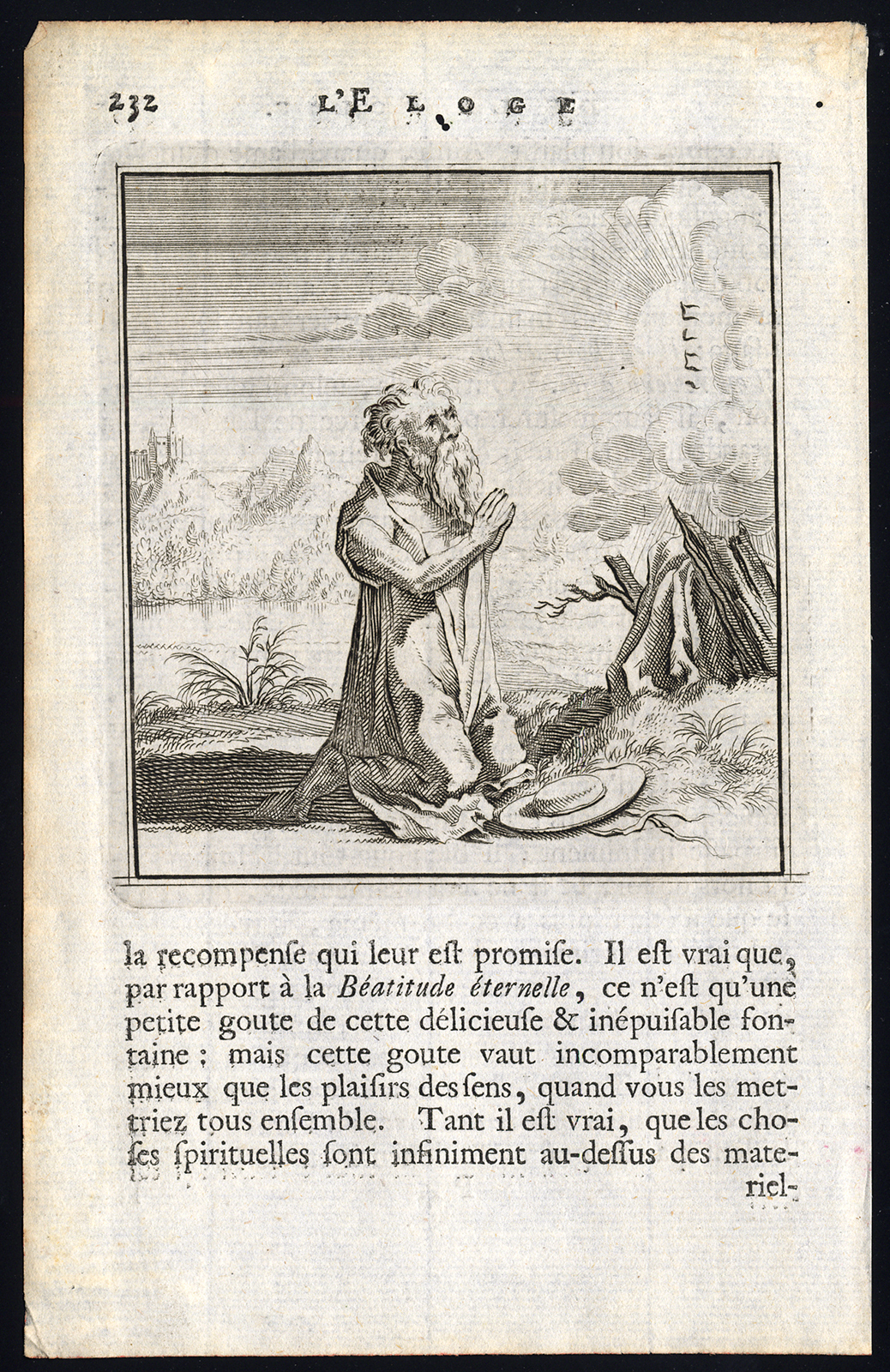 , Antique Print-PRAISE OF FOLLY-SAINT-PRAYER-Holbein-Erasmus-1728, Pictura Antique Prints
