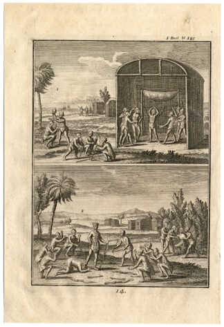 Antique Print-RITE OF PASSAGE-CAPTAIN-CARRIBEAN TRIBE LEADER-Creite-Fiteau-1731