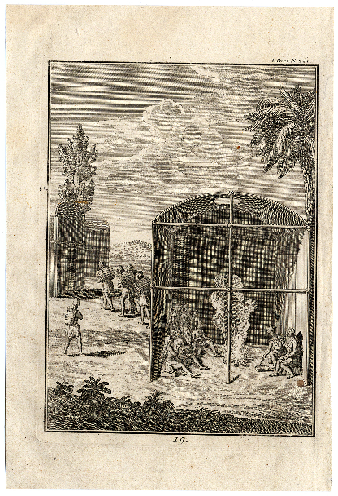 , Antique Print-IROQUOIS-MARRIAGE CUSTOMS-MARRIAGE WOOD-TRIBE-Creite-Fiteau-1731, Pictura Antique Prints