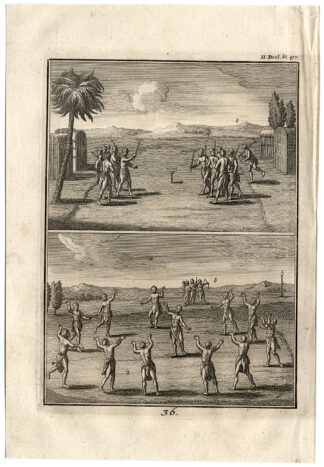 Antique Print-GAMES-RECREATION-BAT-PEG-BALL-DANCE-Creite-Fiteau-1731