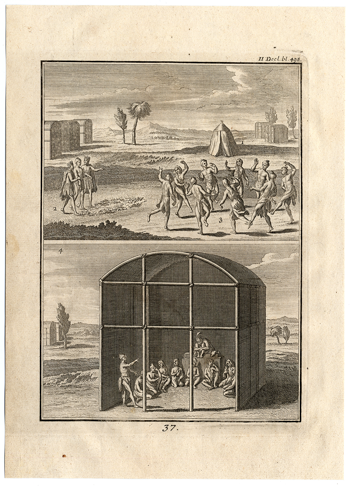 , Antique Print-GLOWING COAL-PRIEST WALK SICK-RELIGIOUS DANCE-Creite-Fiteau-1731, Pictura Antique Prints