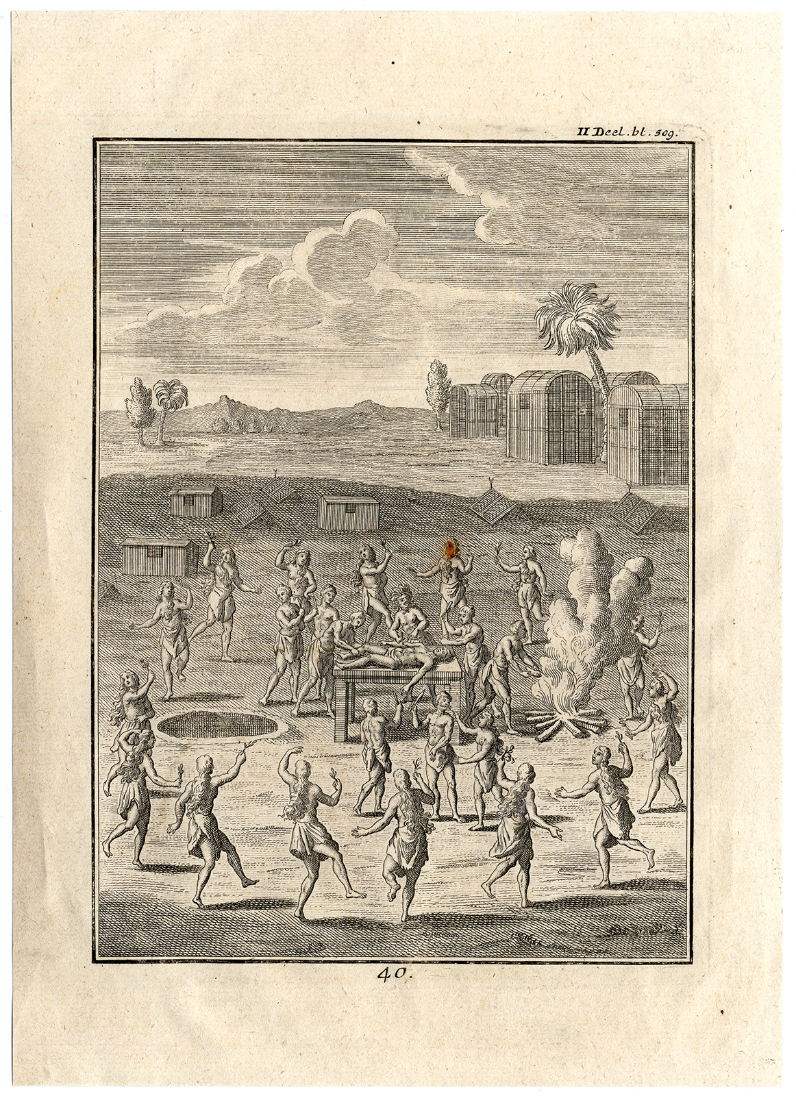 , Antique Print-BURIAL CUSTOM-NATIVE AMERICAN-FREEZE-DROWN-Creite-Fiteau-1731, Pictura Antique Prints