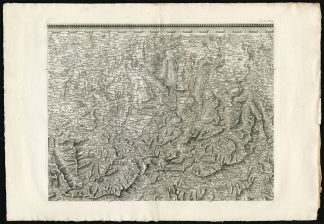 Antique Map-INNSBRUCK-MUNICH-GERMANY-SWITZERLAND-AUSTRIA-ALPS-Bordiga-Bacler d
