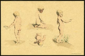 Antique Print-ETUDES D'ENFANTS-PUTTI-CLOUD-PEDESTAL-Meyer-1892