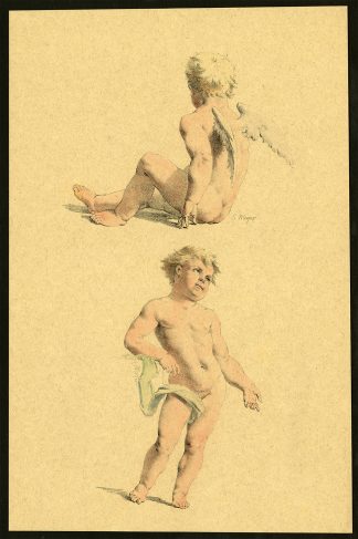 Antique Print-ETUDES D'ENFANTS-CHERUB-PUTTO-PEDESTAL-Meyer-1892