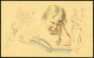Antique Print-ETUDES D'ENFANTS-PUTTI-CHERUB-SWING-READ-TEAR-JUMP-Meyer-1892