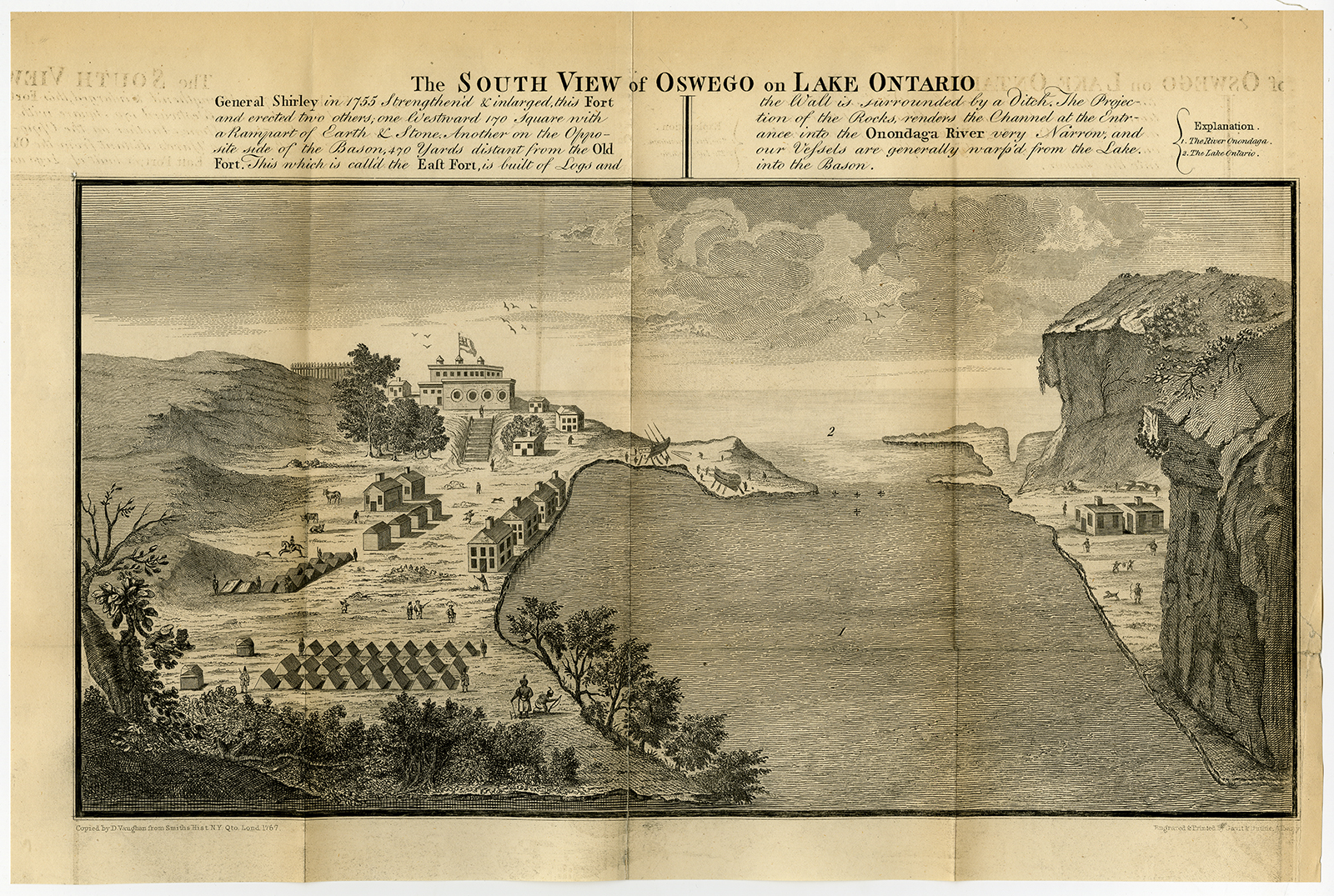 Ab9023 416x280 Antique Print-LAKE ONTARIO-OSWEGO-FORT-RIVER-NEW YORK-USA-Gavit-Pease-1849