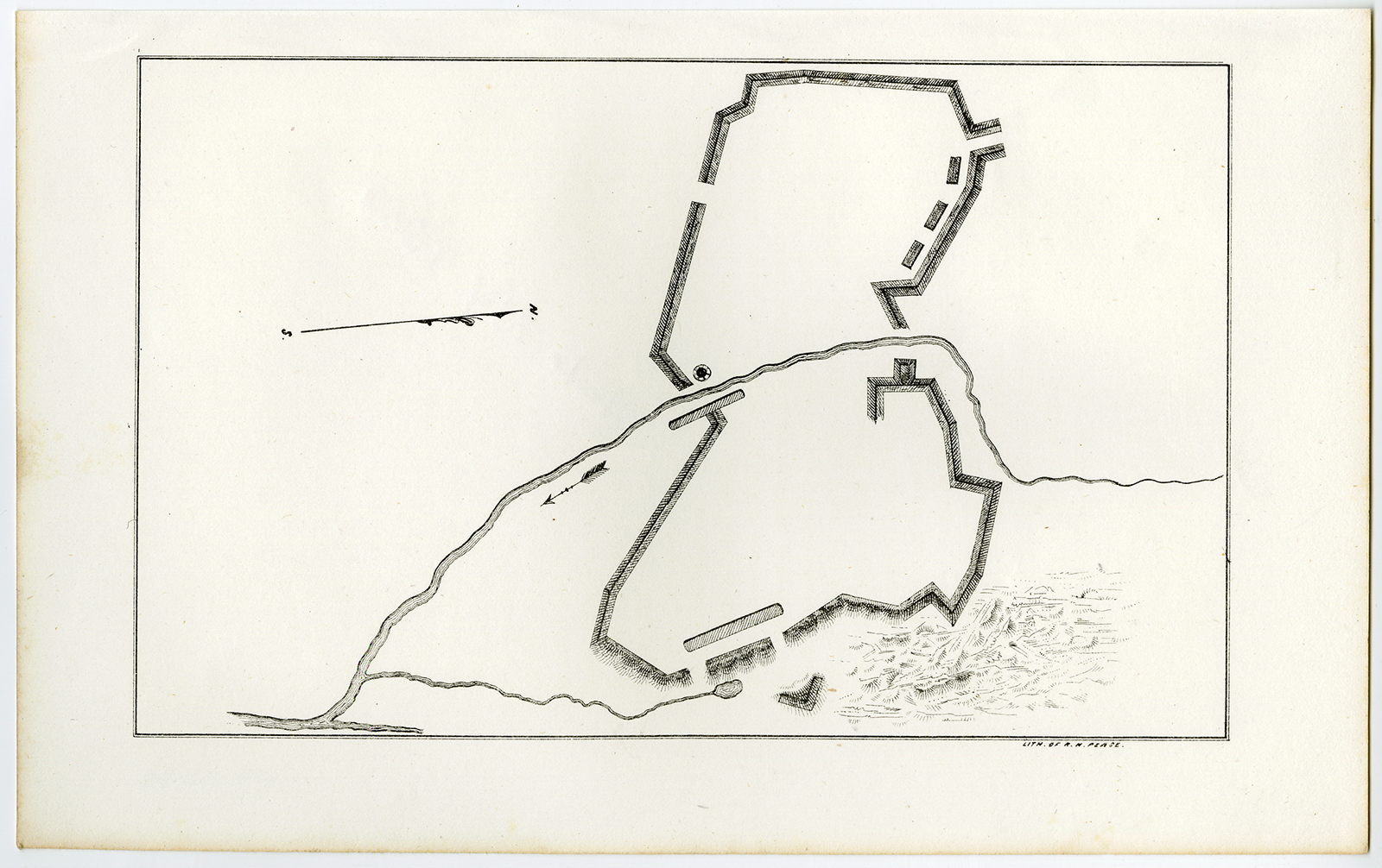 Ab9035 416x262 Antique Print-FORT-RIVER-FORTIFICATION-USA-Pease-1849