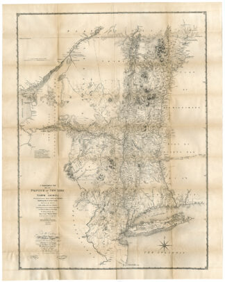 Antique Print-STATE OF NEW YORK-NORTH AMERICA-Sauthier-Vaughan-Pease-1849
