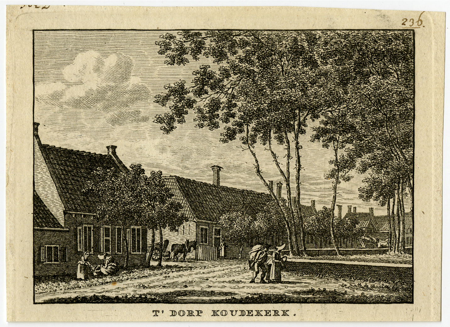 , Antique Print-KOUDEKERKE-VILLAGE-ZEELAND-Bulthuis-Bendorp-1792, Pictura Antique Prints