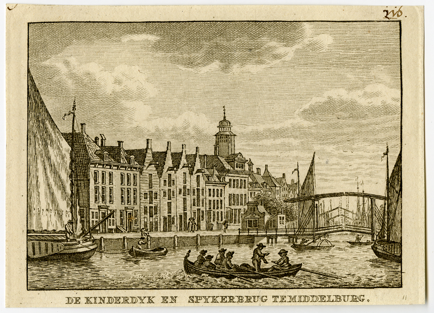 , Antique Print-MIDDELBURG-KINDERDIJK-SPIJKERBRUG-Bulthuis-Bendorp-1792, Pictura Antique Prints