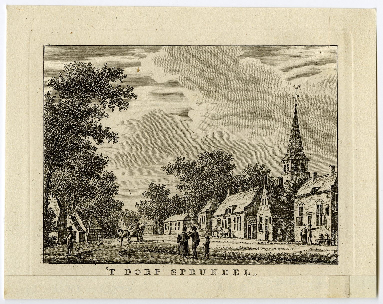, Antique Print-SPRUNDEL-VILLAGE-NOORD BRABANT-Bulthuis-Bendorp-1792, Pictura Antique Prints