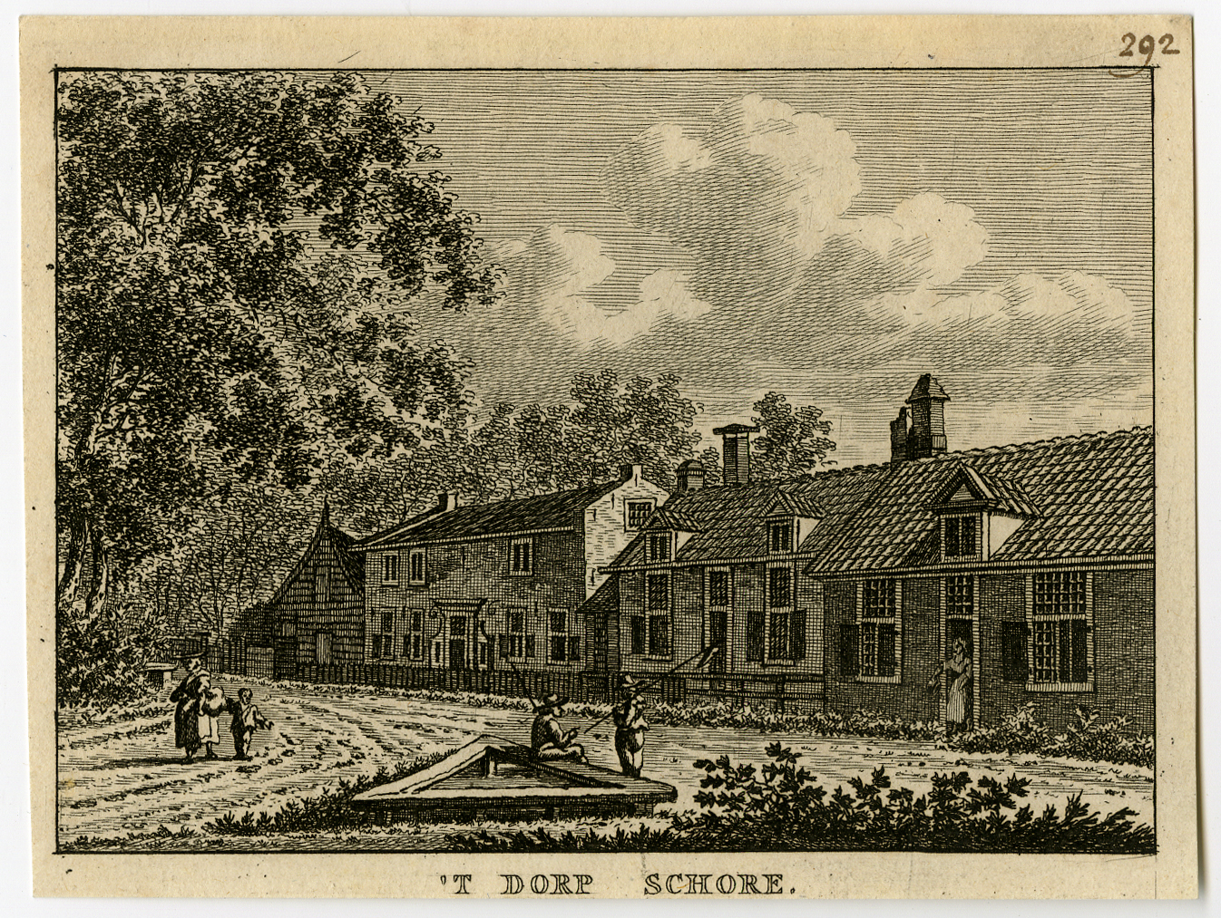 , Antique Print-VILLAGE-SCHORE-Bulthuis-Bendorp-1792, Pictura Antique Prints