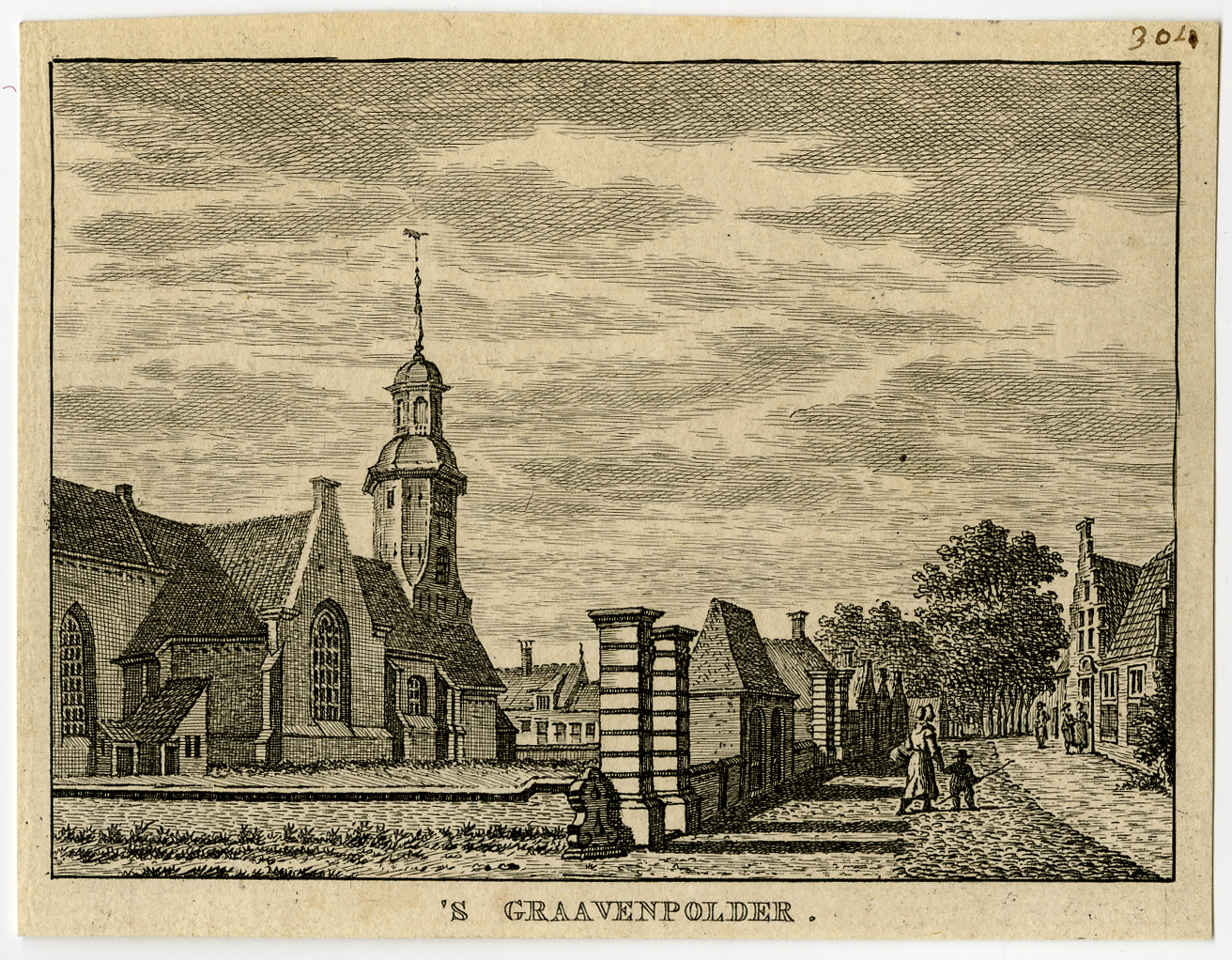 , Antique Print-VILLAGE-‘S GRAAVENPOLDER-ZEELAND-Bulthuis-Bendorp-1792, Pictura Antique Prints