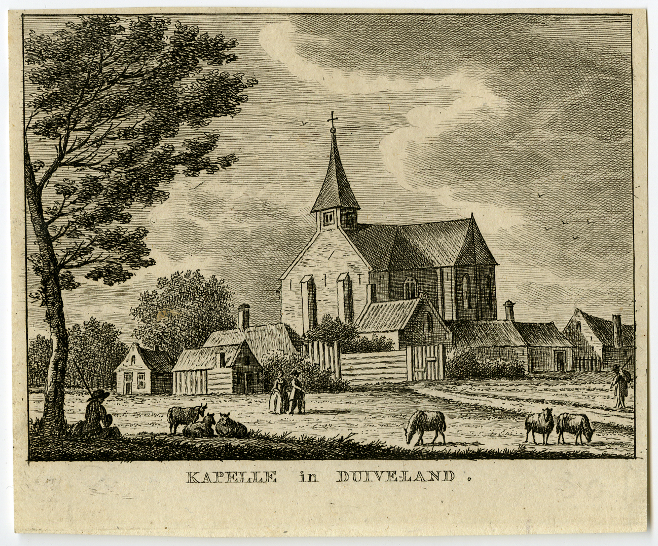 , Antique Print-KAPELLE-SCHOUWEN DUIVELAND-HAMLET-Bulthuis-Bendorp-1792, Pictura Antique Prints