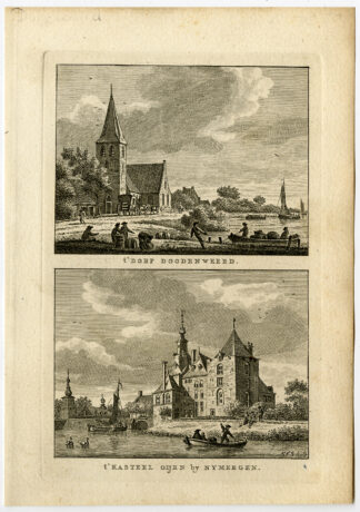 Antique Print-VILLAGE-DODEWAARD-DE OOIJ-CASTLE-NIJMEGEN-Bulthuis-Bendorp-1792