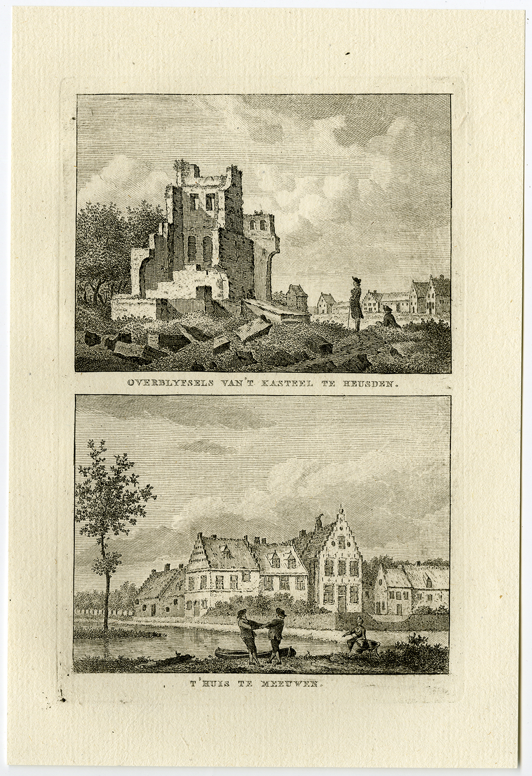 , Antique Print-RUINS-CASTLE-MANOR-HEUSDEN-MEEUWEN-Bulthuis-Bendorp-1792, Pictura Antique Prints