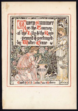 Antique Print-CHILDREN'S STORY-QUEEN SUMMER-ART NOUVEAU-JUGENDSTIL-1-Crane-1891