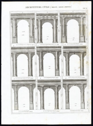 3 Antique Prints-ARCHITECTURE-TRIUMPHAL ARCH-GREECE-Nuova Enciclopedia-1866