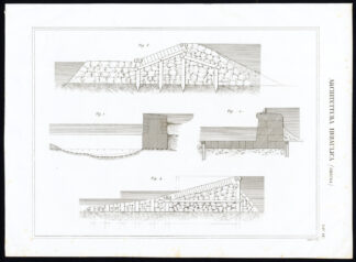4 Antique Prints-WATER ENGINEERING-CLOSURE-GATE-DIKE-Nuova Enciclopedia-1866