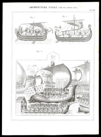 Antique Print-NAVAL ARCHITECTURE-SHIP-MIDDLE AGES-Nuova Enciclopedia-1866