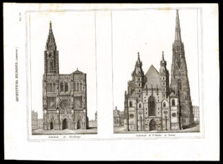 Antique Print-CATHEDRAL-STRASBOURG-FRANCE-VIENNA-AUSTRIA-Nuova Enciclopedia-1866
