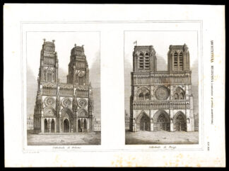 Antique Print-ORLEANS-PARIS-CATHEDRAL-FRANCE-Nuova Enciclopedia-1866