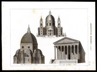 Antique Print-ARCHITECTURE-CHURCH-FLORENCE-TURIN-PARIS-Nuova Enciclopedia-1866