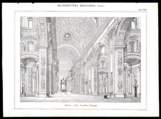 Antique Print-ARCHITECTURE-BASILICA-VATICAN-ROME-ITALY-Nuova Enciclopedia-1866