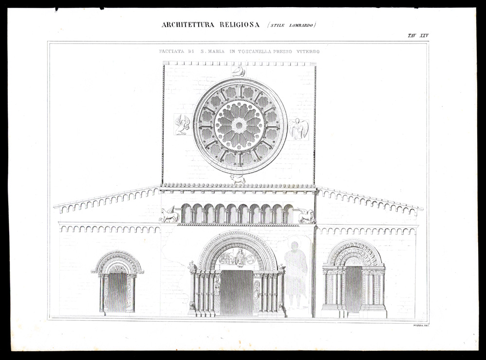 , Antique Print-ARCHITECTURE-LOMBARDY-VITERBO-ITALY-Nuova Enciclopedia-1866, Pictura Antique Prints