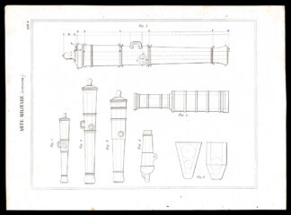 Antique Print-MILITARY-CANNON-ARTILLERY-WARFARE-Nuova Enciclopedia-1866