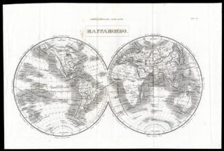 Antique Map-WORLD-HEMISPHERE-Nuova Enciclopedia-1866